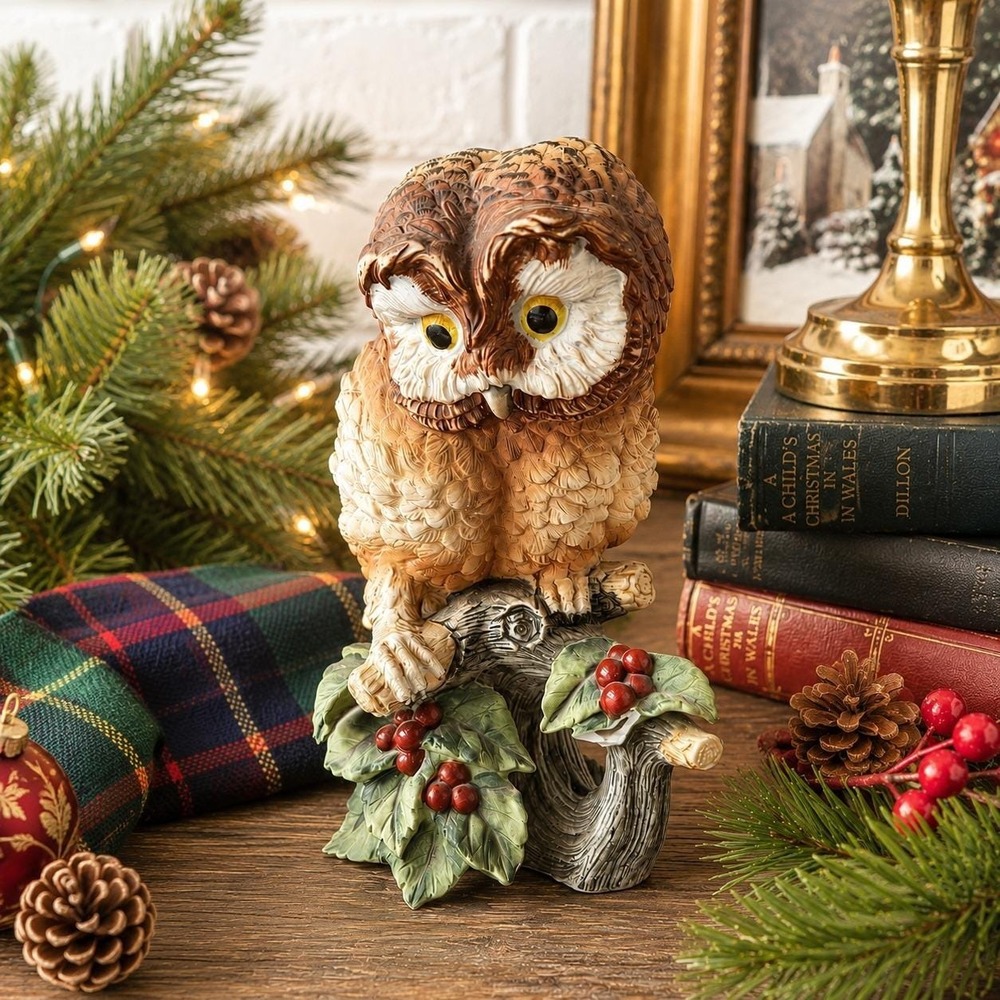 Vintage Elf Owl Figurine Andrea by Sadek Porcelain Japan Woodland Bird Decor